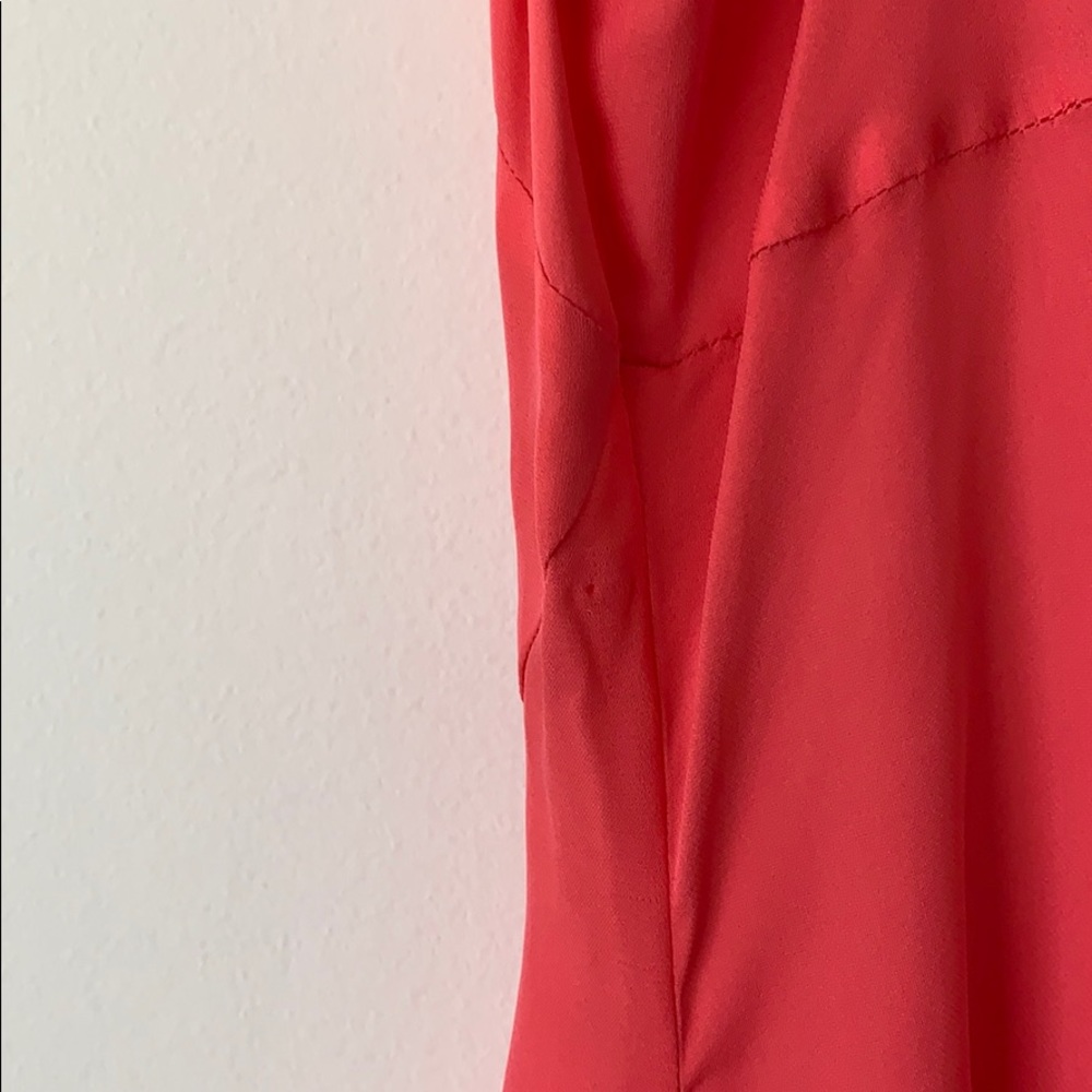 Parker Pippy Asymmetrical Silk Blend Coral Dress - Picture 8 of 8